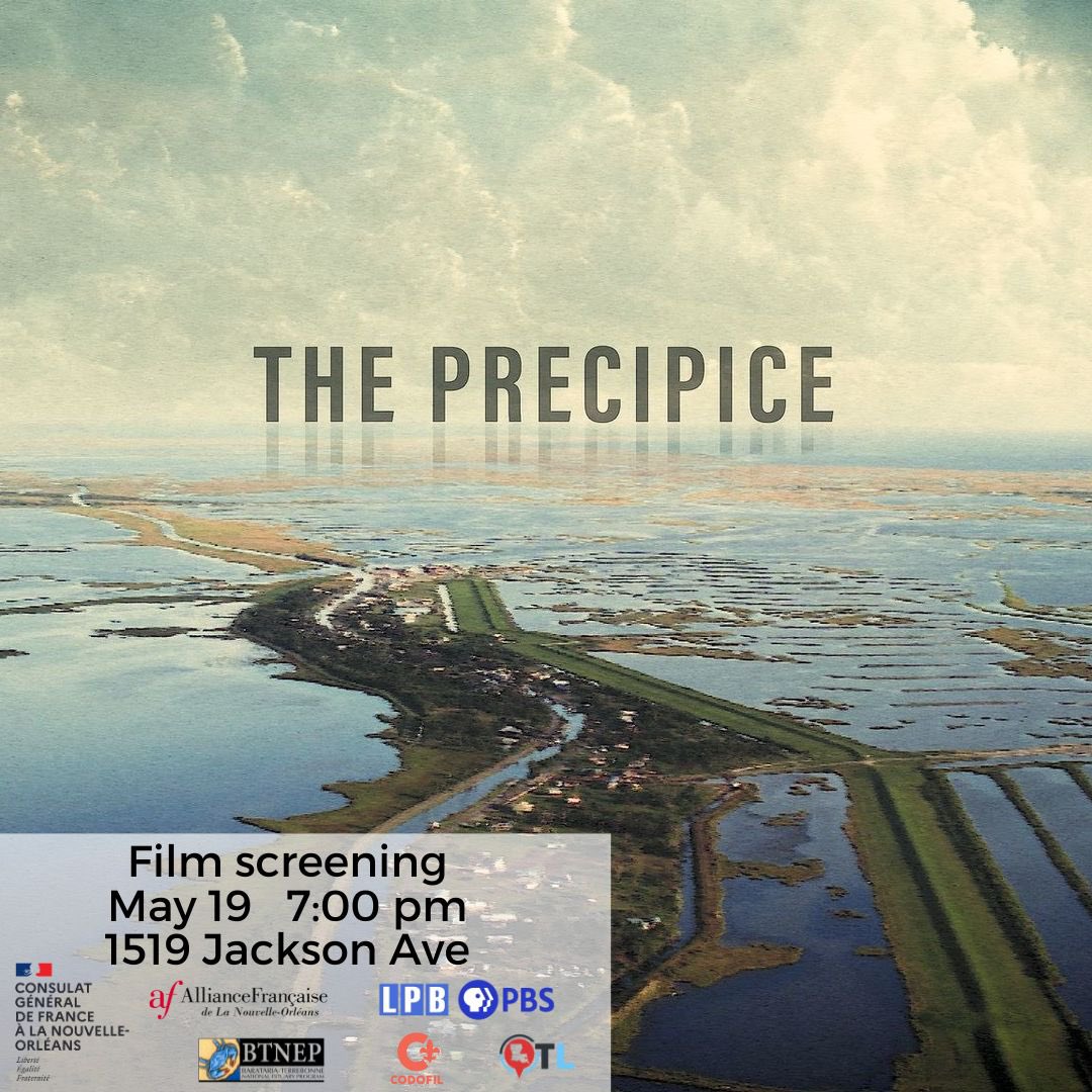 FranceLouisiana's tweet photo. Join us Friday May 19 for the screening of the Precipice, Ben Johnson’s remarkable film on #Francophone @Pointe_Au_Chien Indian Tribe. For 2 years, @lpborg documented their fight against land loss, #Ida, the closure of their school &amp; a long process for federal recognition. https://t.co/umhDBVY6jQ