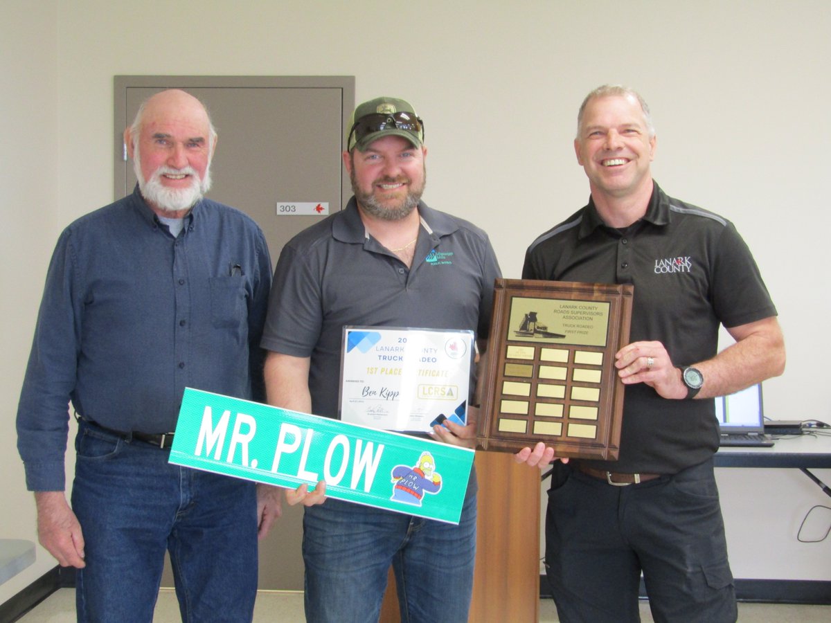 CedarSignsInc's tweet photo. Congratulations to, Ben Kipp from the Town of Mississippi Mills for winning the @LanarkCounty1 @AORS_Official  truck roadeo, 2 years running! https://t.co/ExpUhAsv4Q