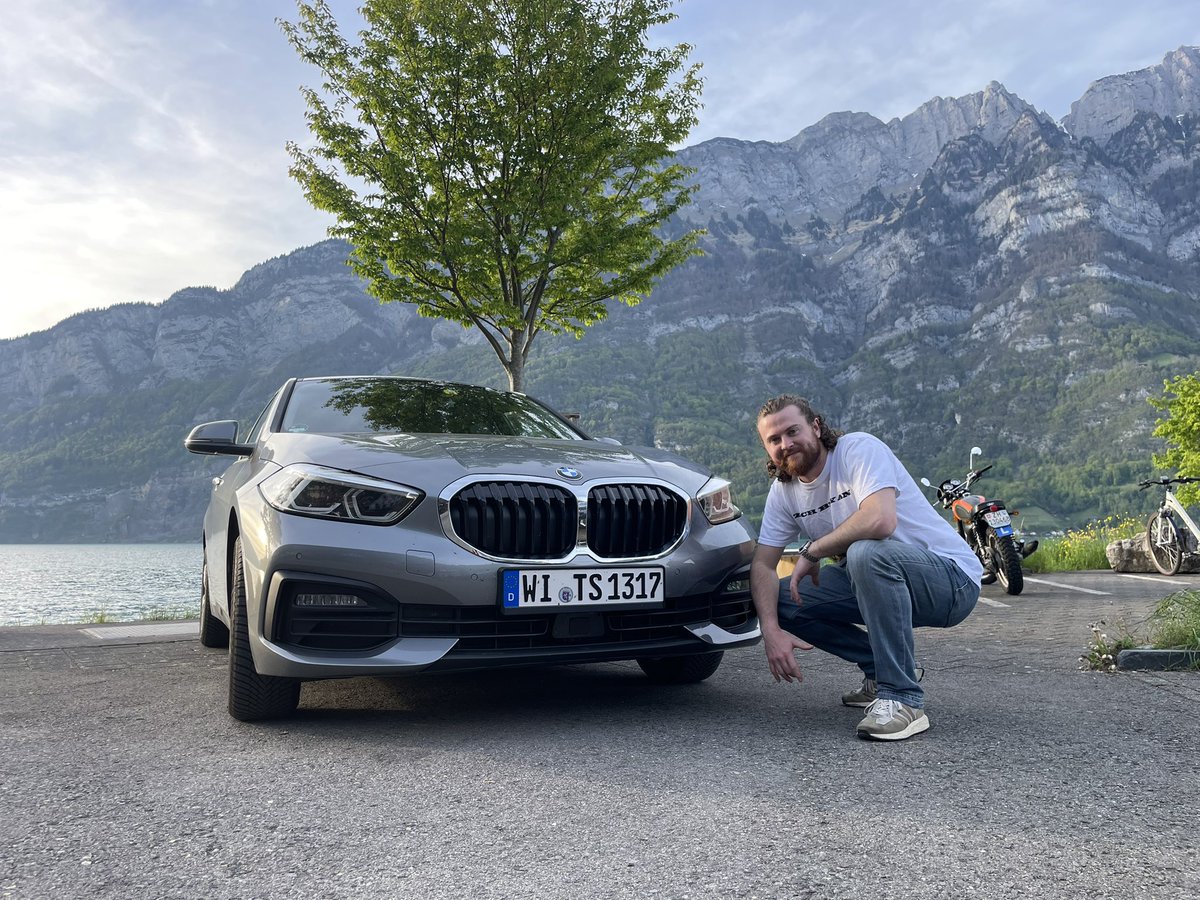 kpadgett00's tweet photo. Me and Leslie woke up early today to head to Austria, Switzerland, and Liechtenstein. Aside from having fun on the autobahn in this brand new BMW 1 series, it was great to be able to drive around with her in the car again after 4 months of very long distance. Unbeatable views too https://t.co/9PBeVO5KfH