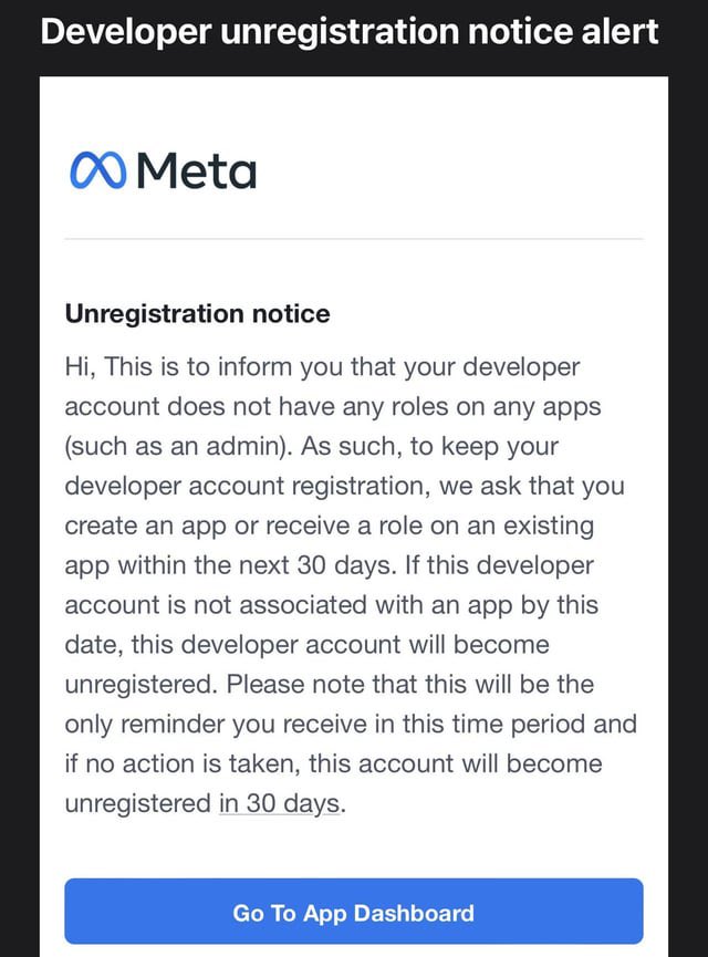 Facebook Developer Unregistration Notice: Cách Hủy Đăng Ký Tài Khoản Nhà Phát Triển Nhanh Chóng