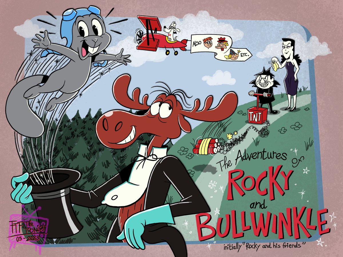 [NEW ORIGINAL] The grand famous television series, exclusive in US, Rocky and Bullwinkle (& Friends) who follow their serial spy-like adventures.

#RockyAndBullwinkle #MrPeabodyAndSherman #JayWard #ClassicCartoons #SaturdayMorningCartoons #Television #Vintage #Year1959 #1960s