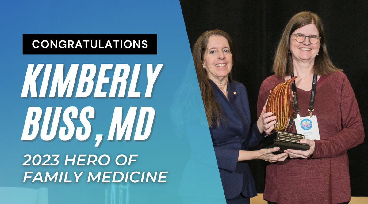 Congratulations to HPL current student Kim Buss, who was recently named as the 2023 Hero of Family Medicine! The award is given to a California Academy of Family Physicians member who goes above and beyond to advocate for patients an d colleagues. familydocs.org/news-2022-hero…
