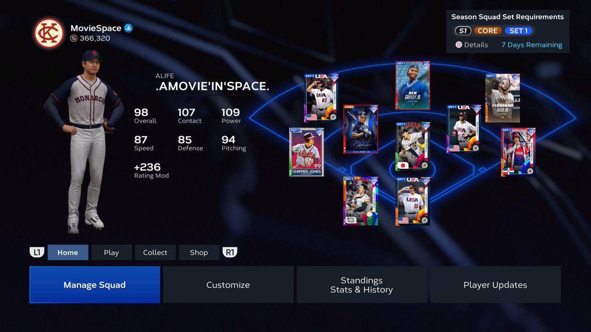 Went ahead and selected Chipper, thank you to all for your recommendations yesterday to select him first.   149/200 No Sell Cards right now for Babe, I have like about 220 Set 1 cards in total, but I wanna see what S1 no sell cards we get tomorrow. Babe will complete this team.