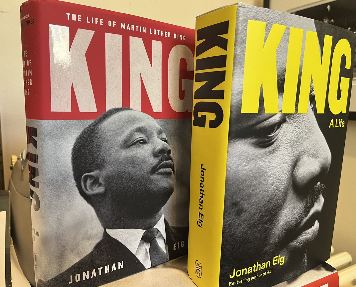jonathaneig's tweet photo. The UK edition and the US edition. On  sale May 16 but you can preorder now. @fsgbooks @simonschusterUK #KingaLife #BlackHistory #booklovers https://t.co/T9omYWQE68