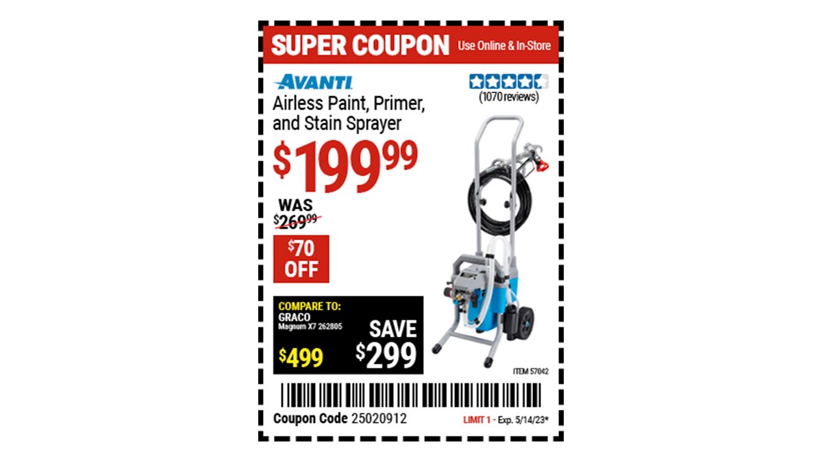 Harbor Freight on Twitter "Buy the AVANTI Airless Paint, Primer