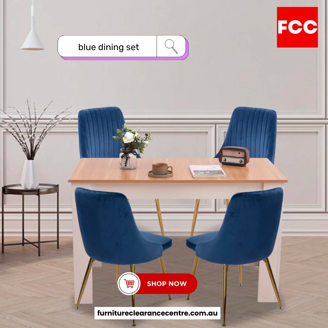 FCCAustralia's tweet image. Bring a touch of natural beauty to your dining room with our Dining Table and Blue Velvet Chairs! The combination of rustic charm and modern elegance makes it the perfect addition to any home. 

Shop now: bit.ly/3Hw1IVp

#NaturalDiningTable #BlueVelvetChairs #RusticCharm