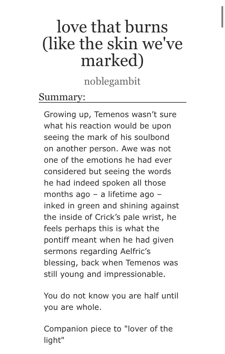 noblegambit's tweet photo. Companion piece to lover of the light, a #crimenos #knightlight #temecrick soulmate first-words AU! Spoilers for Stormhail. 

Link in the thread 🧵 https://t.co/JWuQJSMVMv