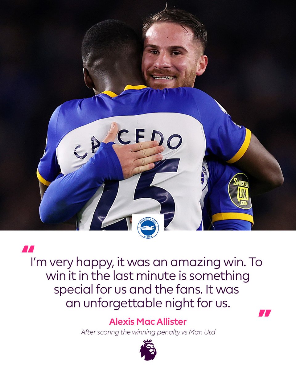 premierleague's tweet photo. A special night for the Seagulls 💫

#BHAMUN | @OfficialBHAFC https://t.co/cvET7pRjNS