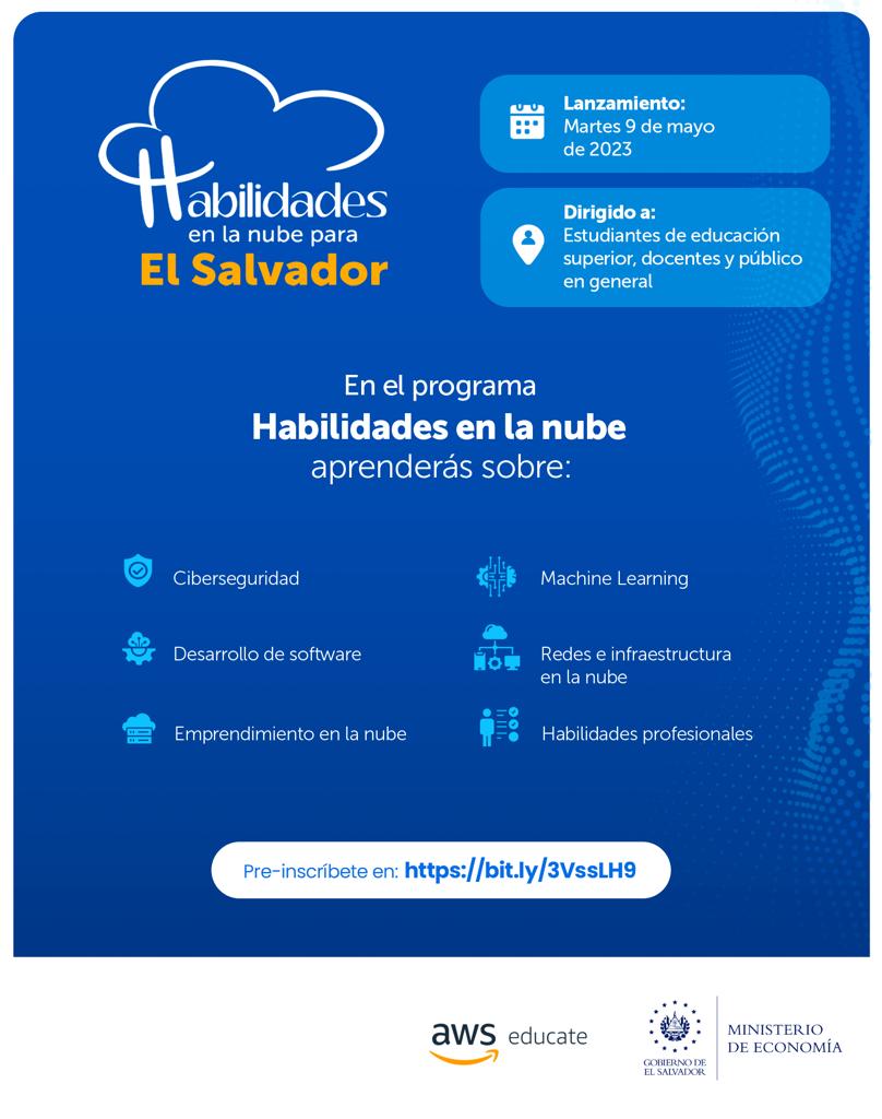 ¡Participa en la tercera edición de #HabilidadesEnLaNube! 😎🙌

Un proyecto que desarrollamos junto con <a href="/AWS_Edu/">AWS Education</a>, brindando espacios gratuitos de formación digital y tecnológica.

➡️Preinscripción aquí: bit.ly/3VssLH9