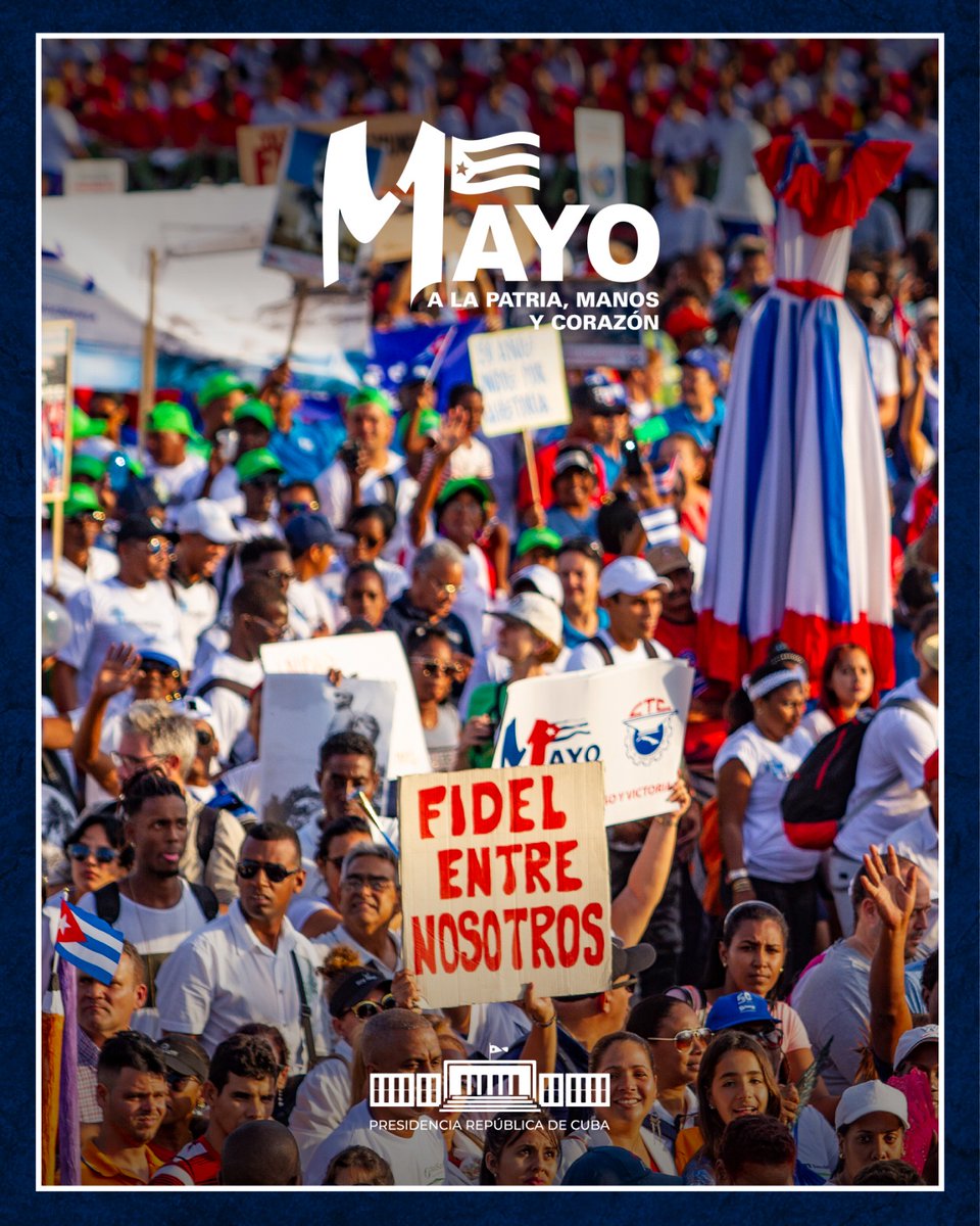 ¡A celebrar este viernes en todas las plazas de #Cuba 🇨🇺 el Día Internacional de los Trabajadores!

#ALaPatriaManosYCorazón