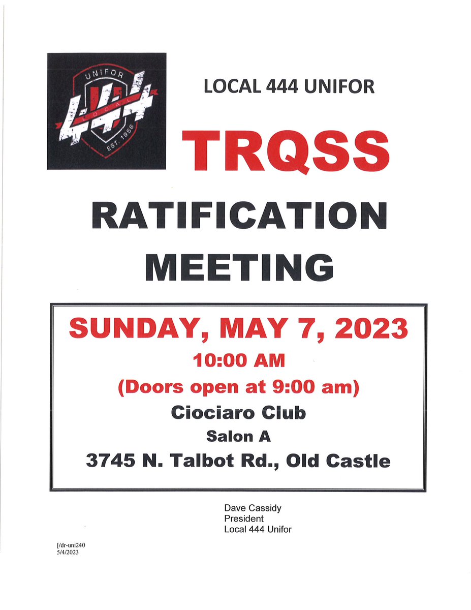 Local 444 Unifor tweet media