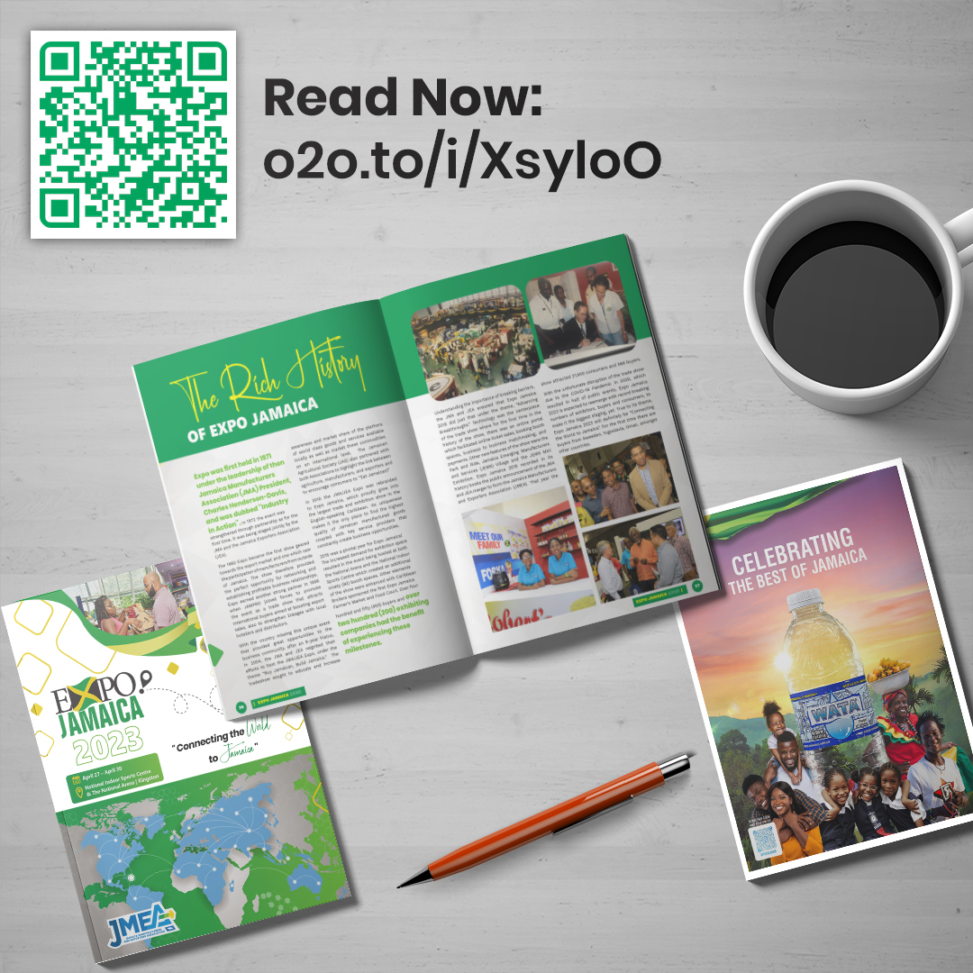 Celebrate #BrandJamaica with the recently published Expo Jamaica 🇯🇲 2023 magazine available on ISSUU at o2o.to/i/XsyloO

We are connecting the World to Jamaica 🌎✈️

#Expojamaica
#BuyJamaicanBuildJamaica