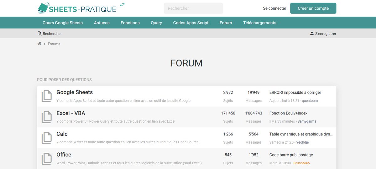 SheetsPratique's tweet photo. Nouveau : les utilisateurs de #GoogleSheets peuvent désormais afficher le menu de #Sheets-Pratique sur le forum #Excel-Pratique 🔥

https://t.co/VetjV9FeIS https://t.co/xR3OP7ro0H