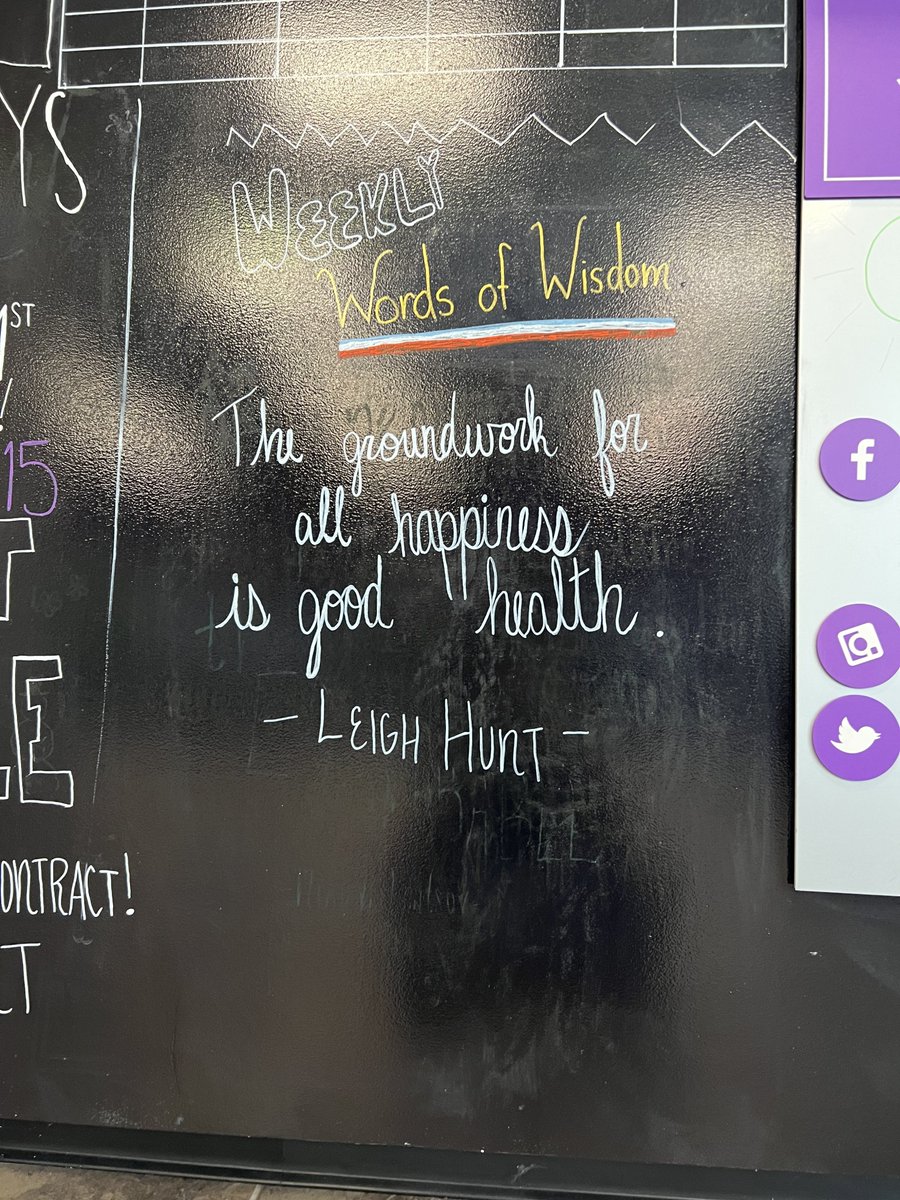 ThorndaleAF's tweet photo. This week's #wordsofwisdom are from Leigh Hunt: the groundwork for all happiness is good health.
#motivationalquote #workoutmotivation https://t.co/kdlqiBxOUQ
