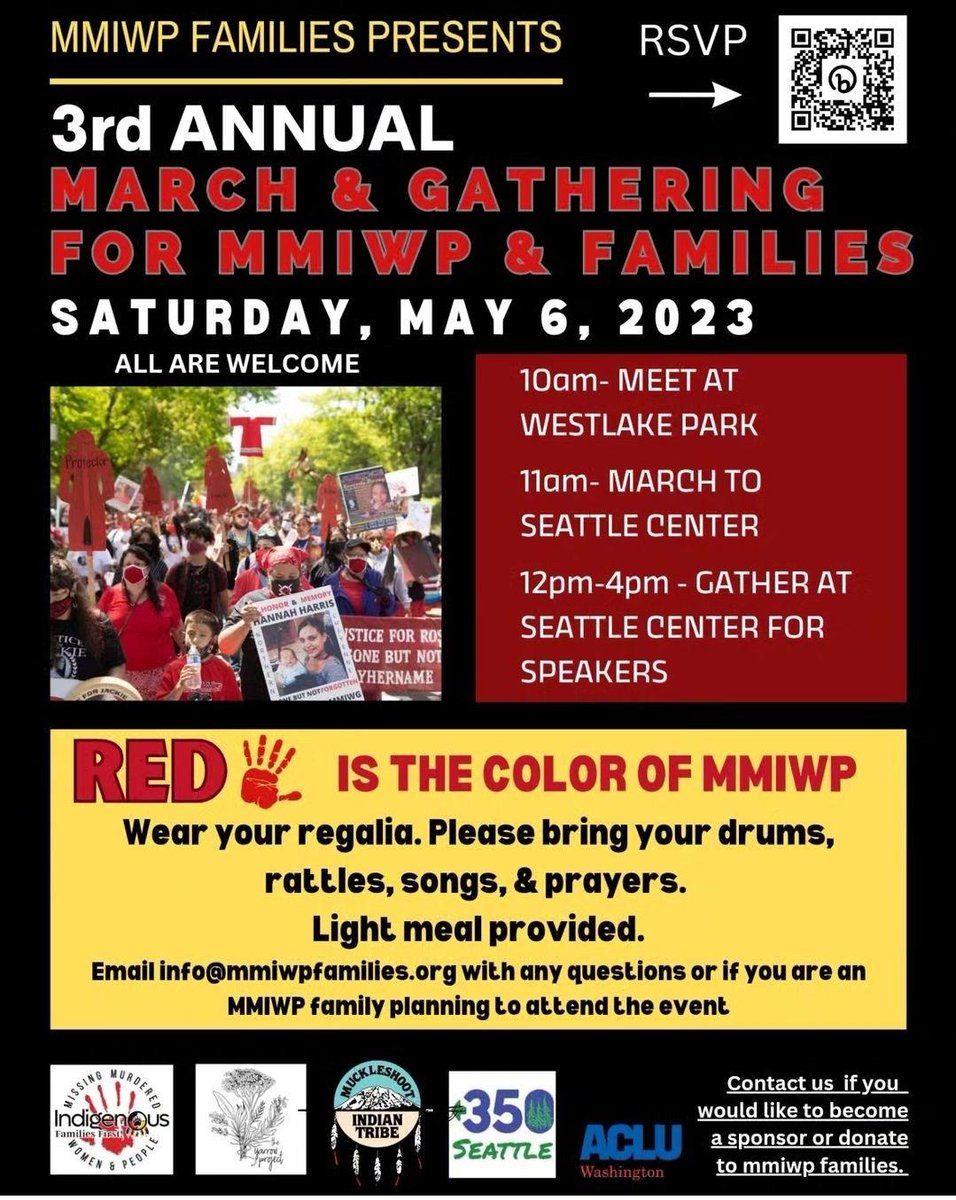 350_Seattle's tweet photo. This weekend we are marching for Missing &amp; Murdered Indigenous Women, People and Families. Please join us on Saturday, starting at 10AM at Westlake. https://t.co/U0GODaAyQc