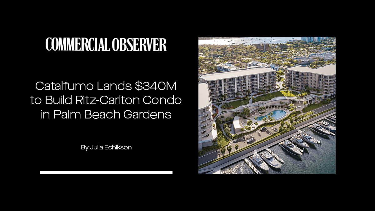 Madison Realty Capital has provided a $340 million loan to Catalfumo Companies, the largest privately-owned development firm in Palm Beach, for construction of The Ritz Carlton Residences, Palm Beach Gardens.

Read More: bit.ly/CO050423