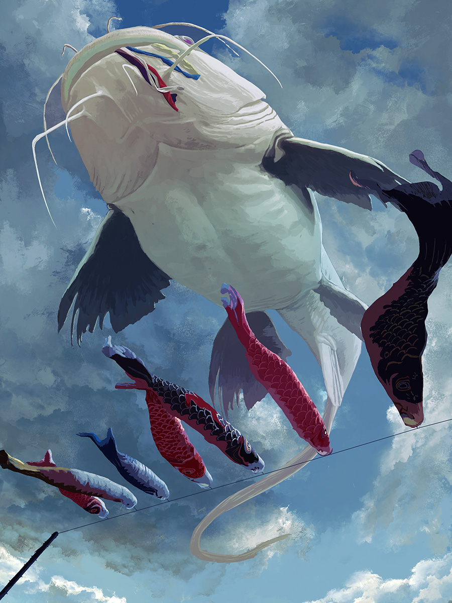 cloud sky no humans fish cloudy sky outdoors animal  illustration images