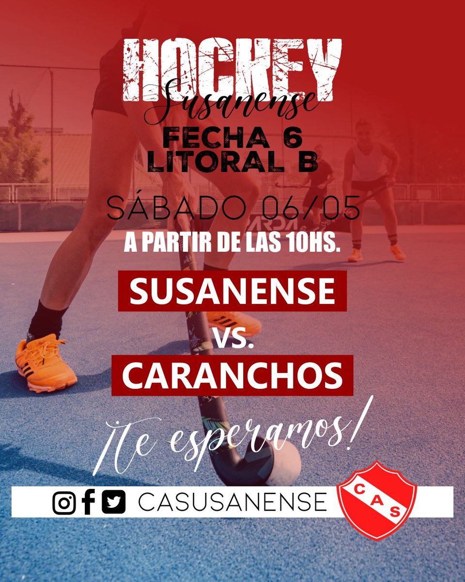 🏑 - HOCKEY: Éste Sábado recibimos a Caranchos para disputar la 6ta fecha del litoral B de la ahl.
Te esperamos desde las 10hs con sub 12.