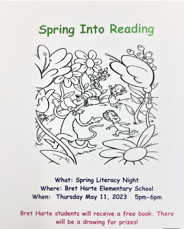 BretHarteSchool's tweet photo. May 11th Spring Literacy Night. https://t.co/VDeSt4OKV8