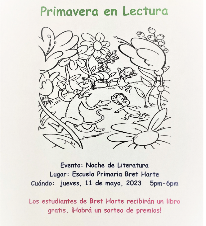 BretHarteSchool's tweet photo. May 11th Spring Literacy Night. https://t.co/VDeSt4OKV8