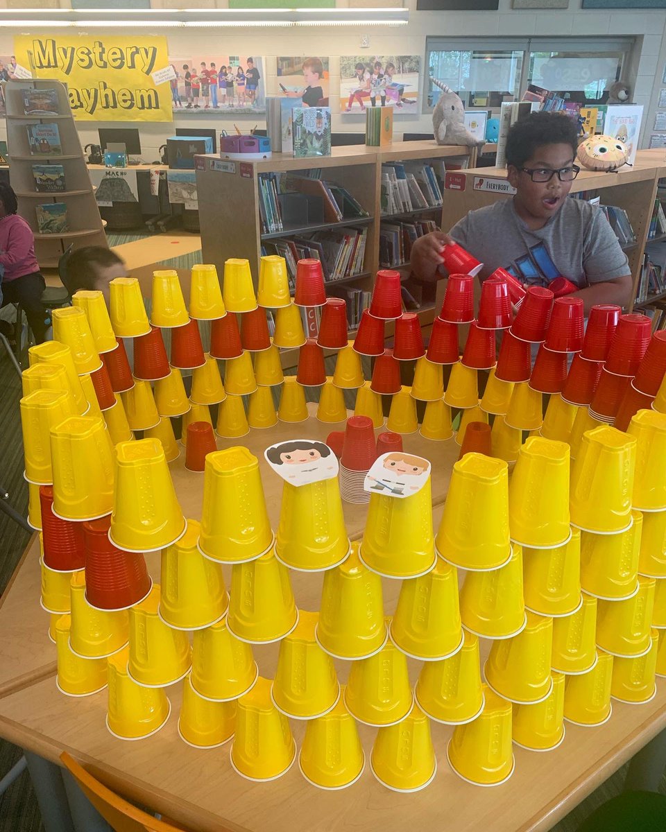 Long ago, in a library far, far away… Lions blasted into space with Star Wars-themed STEM challenges! #MayThe4thBeWithYou #neisdlibs #laslomaslibrary