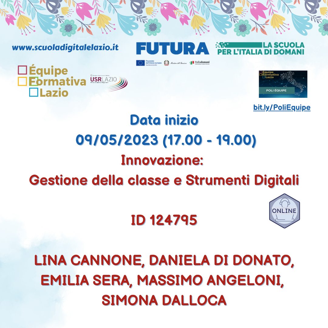 📷 In partenza martedì 9 maggio il corso online "Gestione della classe e strumenti digitali"
