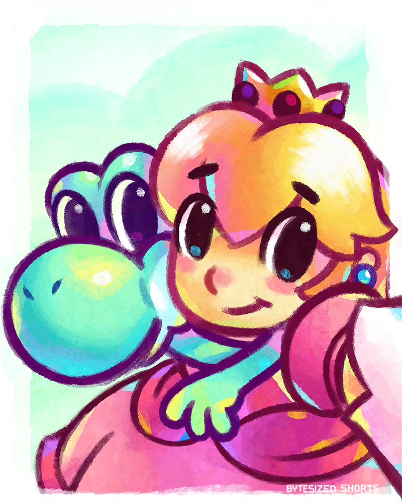 ByteSizedShorts's tweet image. Peach&apos;s Selfie with her bestie, Yoshi! :)

#PrincessPeach #Mario #SuperMarioBros #Yoshi