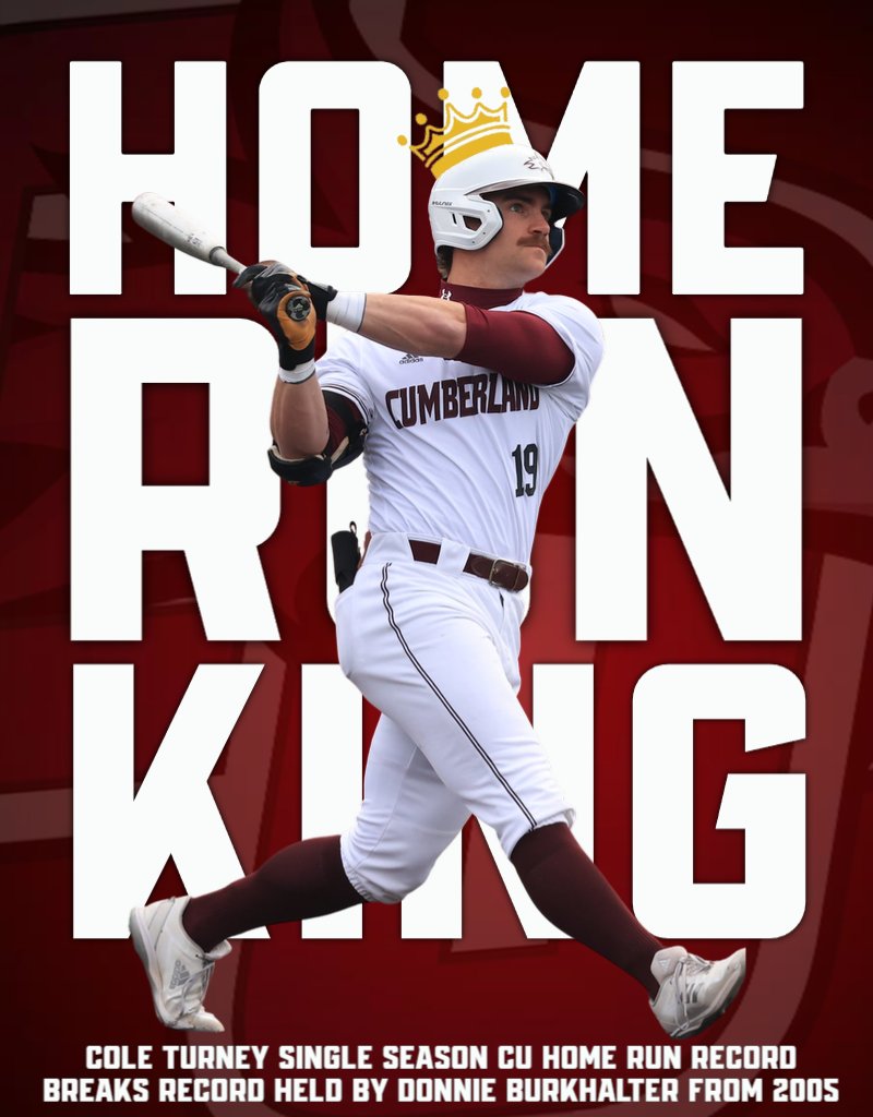 𝐇𝐎𝐌𝐄 𝐑𝐔𝐍 𝐊𝐈𝐍𝐆
Cole Turney stands alone! He breaks the single-season record set by Donnie Burkhalter in 2005 with his 29th home run of the season!