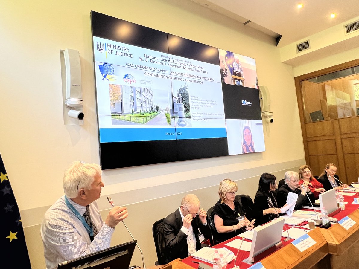ClaudeGuillou4's tweet photo. Proud of having organized the 28th ENFSI drug working group annual meeting group in the JRC in Ispra. Here in a video conference with the Ukrainian forensic laboratory in Kharkiv https://t.co/LFUOwI4sGf