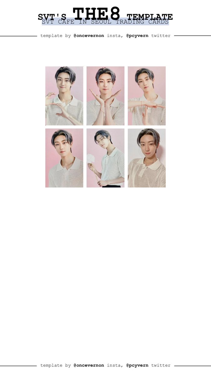 individual member templates for seventeen cafe in seoul trading