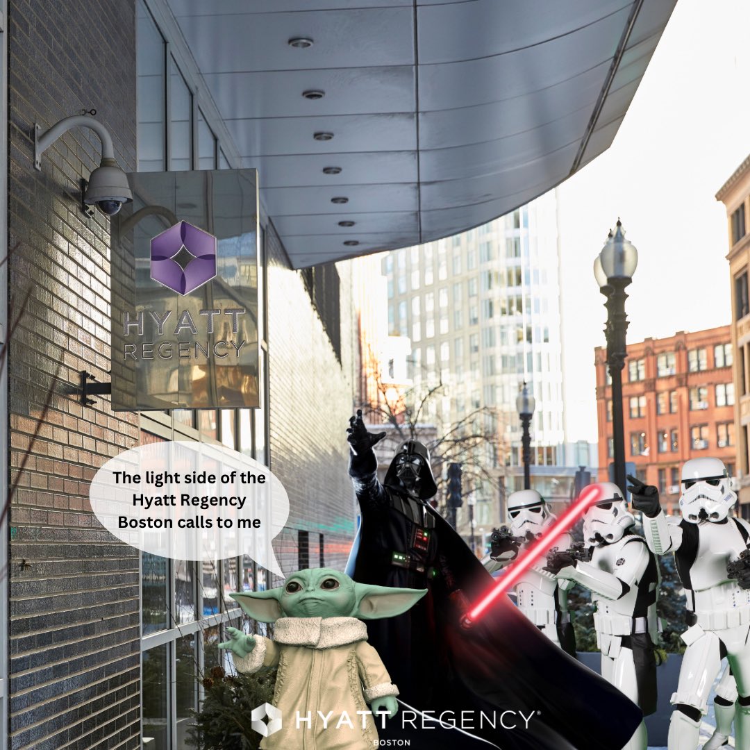 May the 4th be with you to book a room at the #hyattregencyboston #May4thBeWithYou