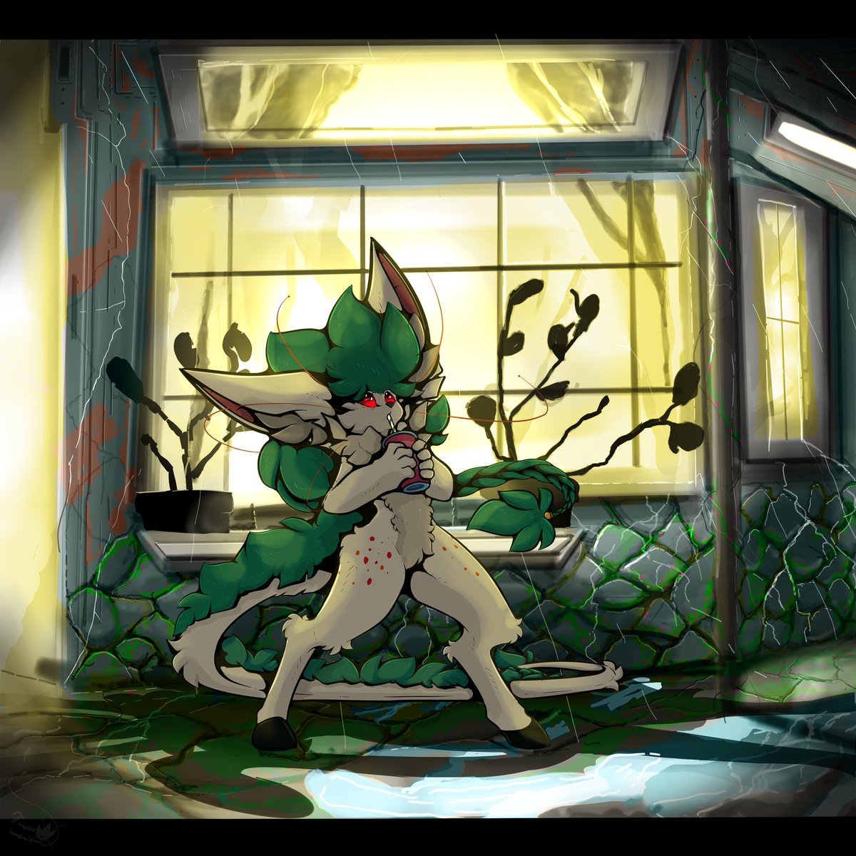 FraughstE's tweet photo. Good evening guys, been too long. I admit, I kind of burnt myself out the last two months, but wanting to get back into more of a healthy flow, and to just have fun with art again, I did a random little scene for practice.  Hope you all are well! #furryart #furry #furryartist https://t.co/NJP5YFsJ19