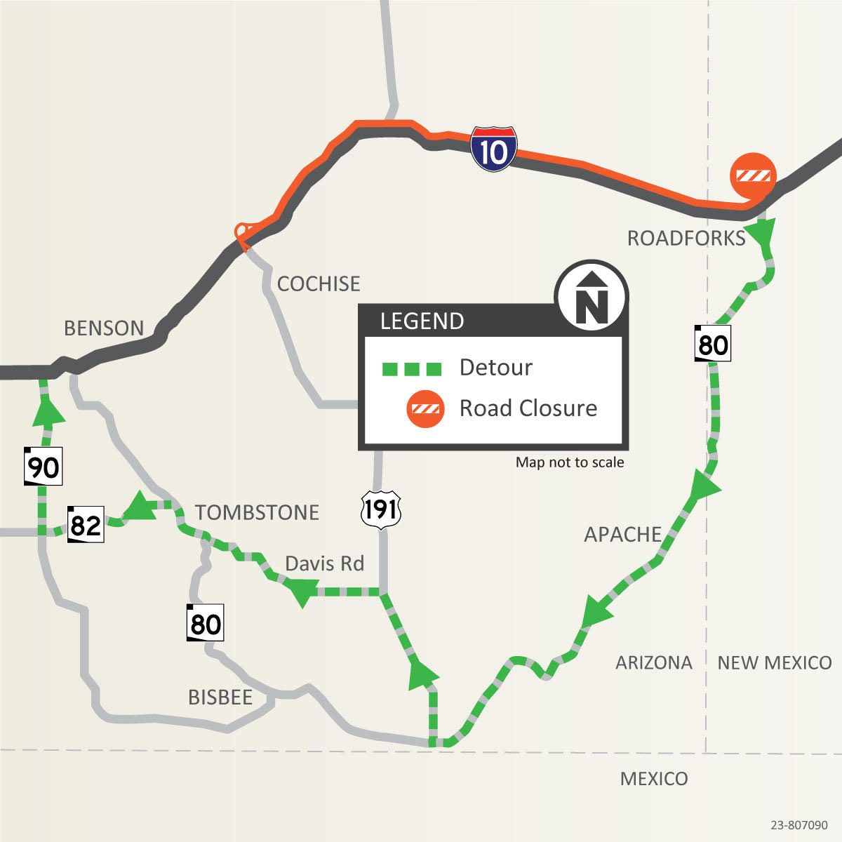Arizona DOT on Twitter "*UPDATE* I10 WB is closed at the New Mexico
