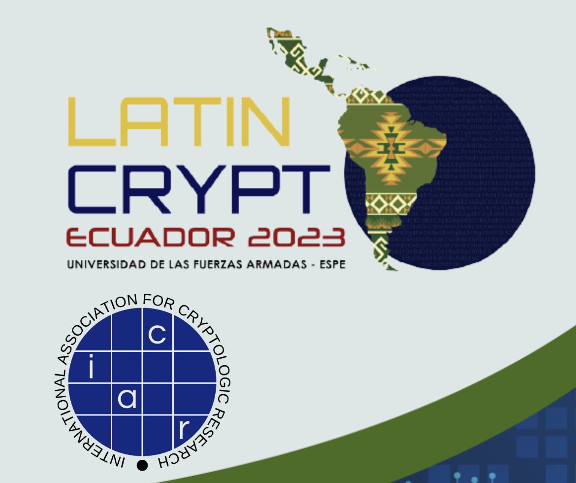 claucece's tweet photo. Submissions to amazing LatinCrypt are open!! Submit to this amazing conference! We will have the usual ASCrypto and a new 'Intro to cryptography' school with all the love an effort of @abdito_8 @dfaranha @criptolatinoOrg and more. Submit and enjoy Ecuador! https://t.co/piVF0mMlLf https://t.co/AXHSU6hW0L