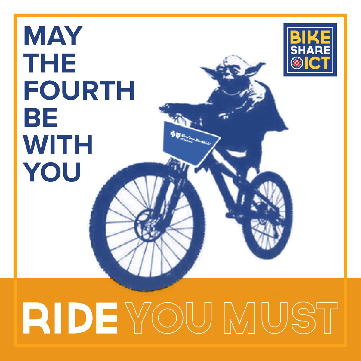 BikeShareICT's tweet photo. See you in the streets! 🚲🌻😎

#EnjoyTheRide #rollout #BikeMonth #NationalBikeMonth #maythefourth #rideyoumust https://t.co/FNGRbh1ZdP