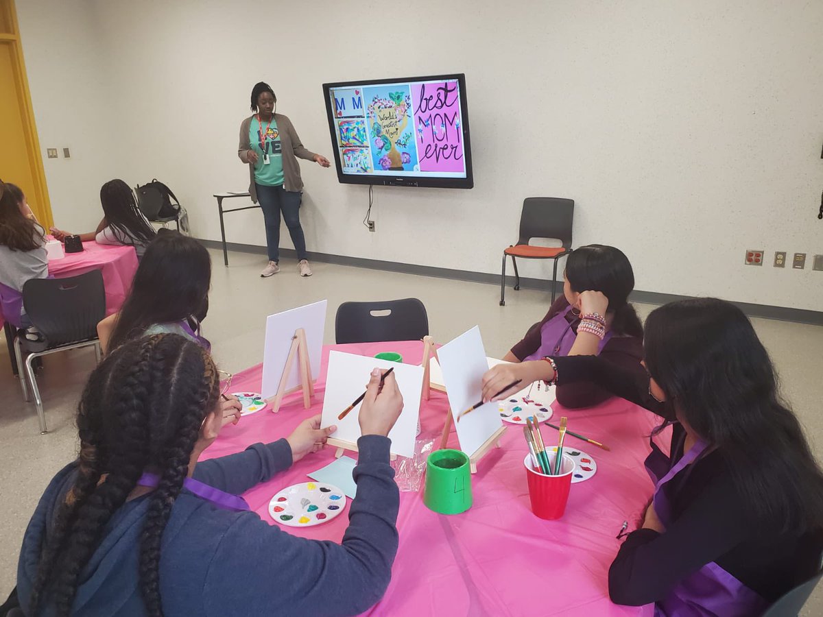 Mrs. Boyer and I just hosted a heartwarming meeting where the girls made beautiful paintings to express their love and gratitude towards a mother-like figure in their lives. It's wonderful to see the power of art and the importance of showing appreciation! #GirlsClub #Gratitude