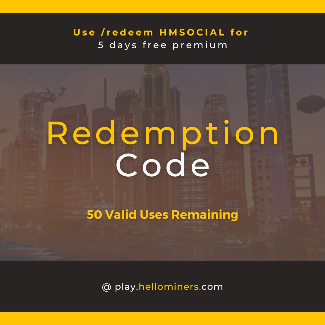 MCHelloMiners's tweet photo. 🎉 Get 5 days of FREE premium now!🔥 Unlock all exclusive /premium features, including morphs, skin switch, vision, hat, fake blocks, music, and effects. Plus, enjoy up to 5 homes instead of 3! Only 50 redemptions available, so hurry! #minecraft #minecraftpremium #minecraftserver https://t.co/kwnoEnA3z9