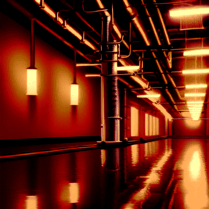 People say good things come in threes. Maybe art does too.
Walking through the hallways, you find what might be an exit. But in the dim red light, you can't tell what is making the floor so slick...
Made with 7 colors. Art tells a story
#art #digitalart #pixelart