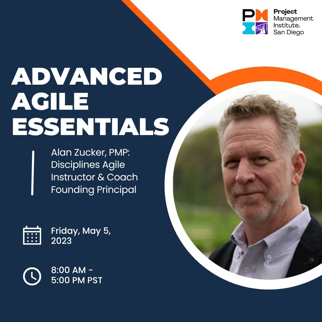 pmisandiego's tweet photo. Attention ALL #Projectmanagers - this is your FINAL reminder!
What: Advanced #AgileEssentials
When: May 5th from 8:00 AM - 5:00 PM
Who: Alan Zucker, #PMP
Where: Virtually
7 Way of Working, 1 Power Skills #PDU
Register: https://t.co/oDj6v6QcpS https://t.co/QNTXwQJFg9