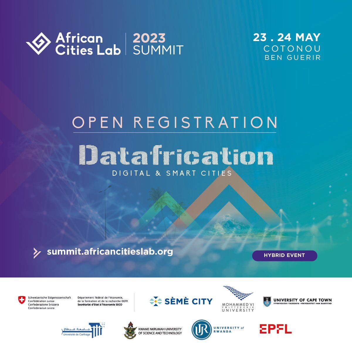 afrotech_hub's tweet photo. Les inscriptions au African Cities Lab - 2023 Summit sont officiellement ouvertes 👇
https://t.co/v1G8jQYDli
@AfricanCtiesLab
#nodescorner #datafrication #Afrique #maroc #Cotonou #data #SmartCity https://t.co/BlwSC2CDX8