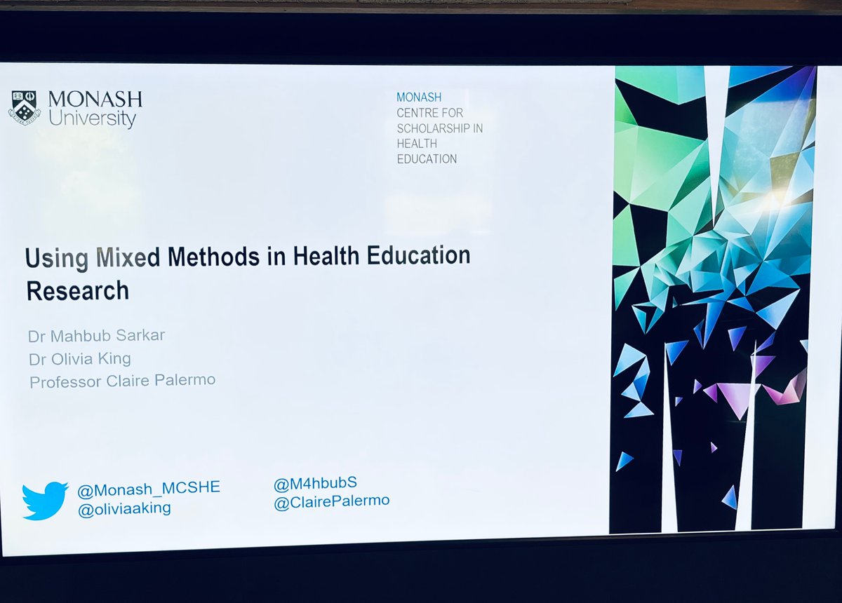 Excited to announce – our face-to-face Mixed Methods Education Research workshop will be on 26 Oct. More info and registration: monash.edu/study/courses/…
For current #MonashPhD students there's 3 scholarships on offer. Apply: monash.az1.qualtrics.com/jfe/form/SV_0j…
#MixedMethods #HPER