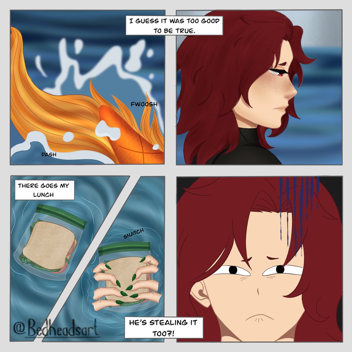 bedheadart's tweet photo. Merman au part 4: Making progress #kiribaku https://t.co/n49RAISErH