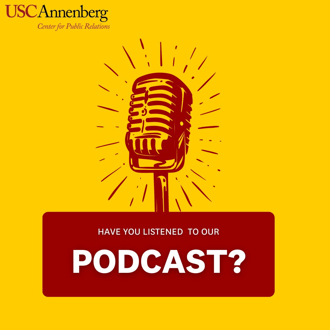 USCCenterforPR's tweet photo. Our #PRFuture podcast features discussions with communication executives, academics, students and more as part of our mission to define our industry's future and develop those who will shape it. Don't miss out on the chance to broaden your horizons... tune in!
#ASCJ #USC https://t.co/15iQ87pOmK