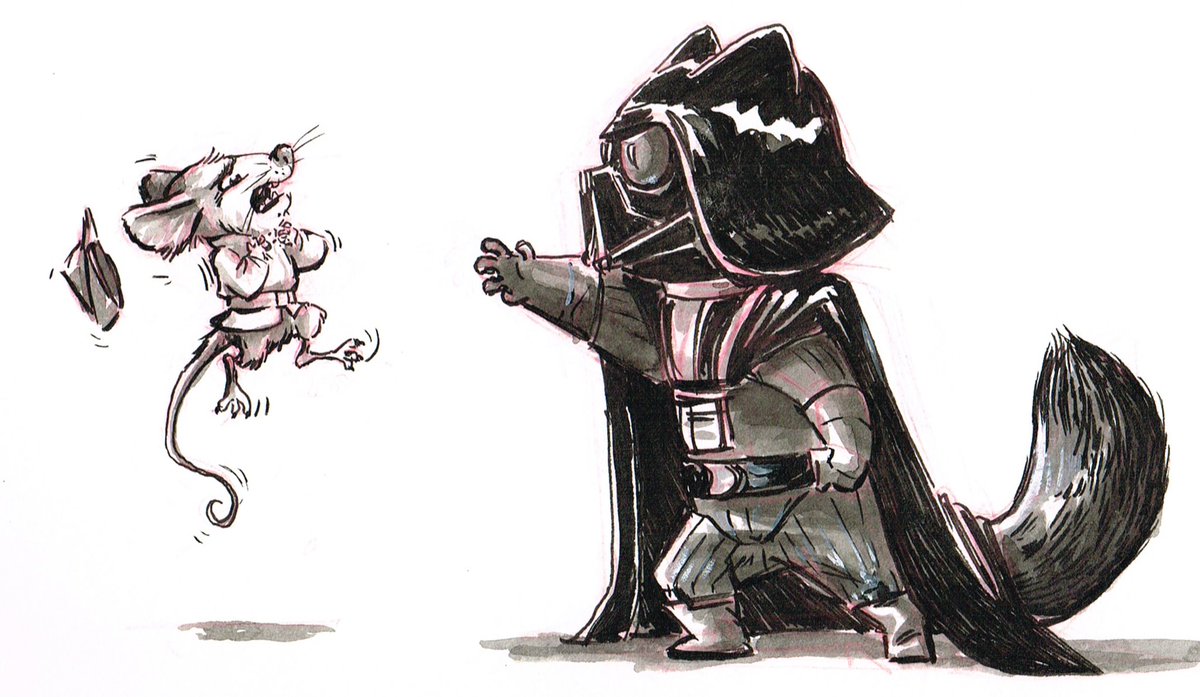 May the 4th be with you!!! #starwars #maythe4thbewithyou  #darthvader #therebelion #mouse #cat #inksketch