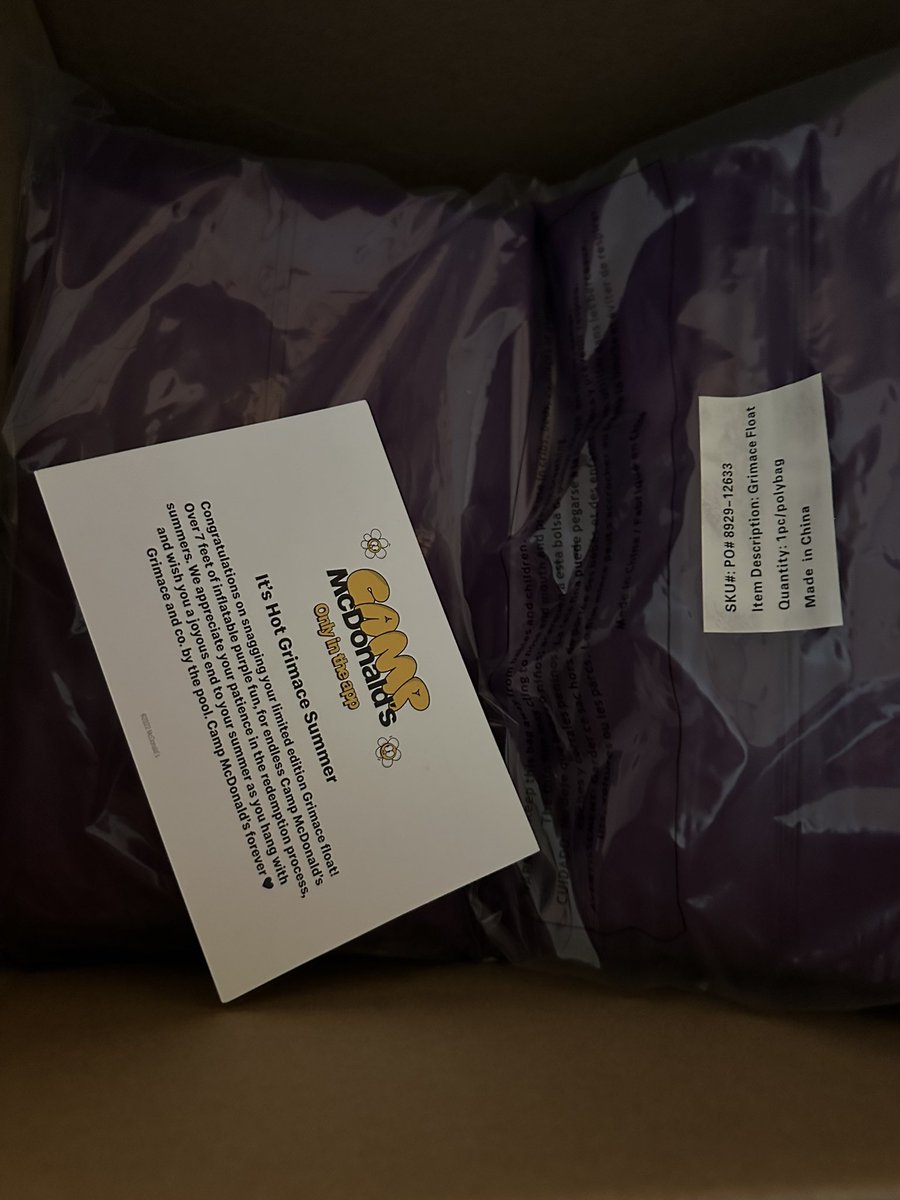 TrevTheMan7's tweet photo. I finally got my #Grimace pool float from @McDonalds !! Thanks Mickey Dβs! #HotGrimaceSummer https://t.co/tMZfZT9Uyh
