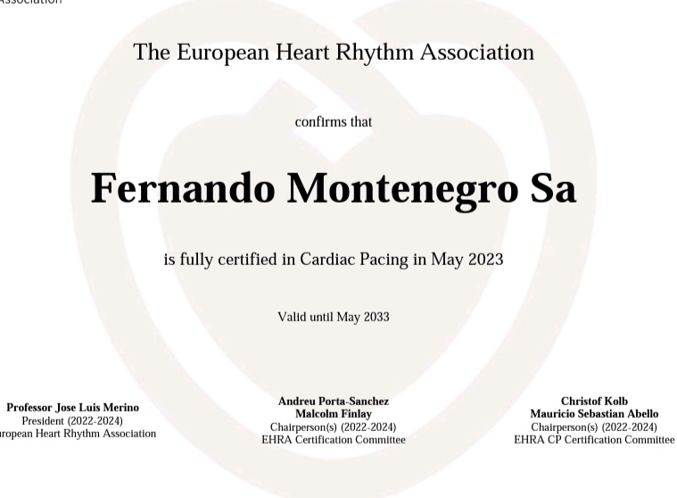 fernando_m_sa's tweet photo. After a long journey, I am proud to be a fully certified #EHRA cardiac devices specialist. Thanks to all of those who allowed it! https://t.co/ZbcmStQsDV