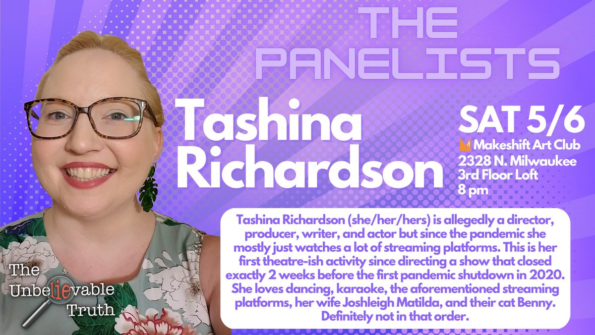 Let's meet your final contestant for Saturday!  The great Tashina Richardson!