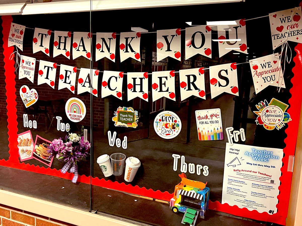 MrsSullivanB220's tweet photo. Thank you @groveavepto for making us feel special this week ♥️ Mon: Breakfast, Tues: Flowers, Weds: Starbucks, Today: Food Truck Lunch, and more fun to come tomorrow/Fri! @GroveAve220 is feeling the love! #staffappreciationweek2023 #webelong220 https://t.co/i6CYPDWXmJ