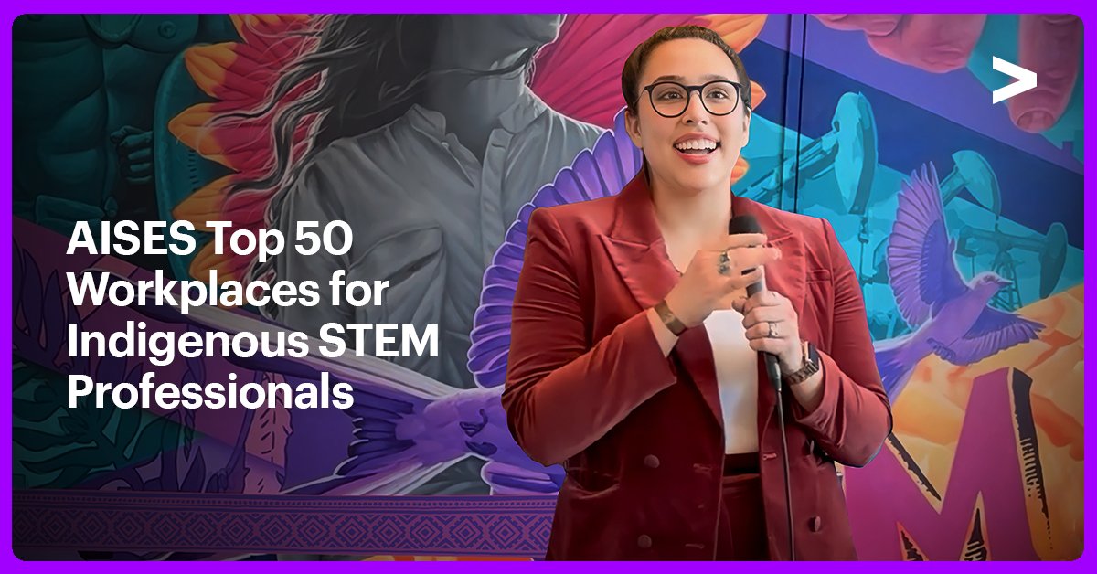 I’m delighted that @Accenture has been named to the American Indian Science and Engineering Society's Top 50 Workplaces for Indigenous STEM Professionals for the 4th year in a row. Learn more 👉 accntu.re/3LglnKc #AISES #NativesInSTEM