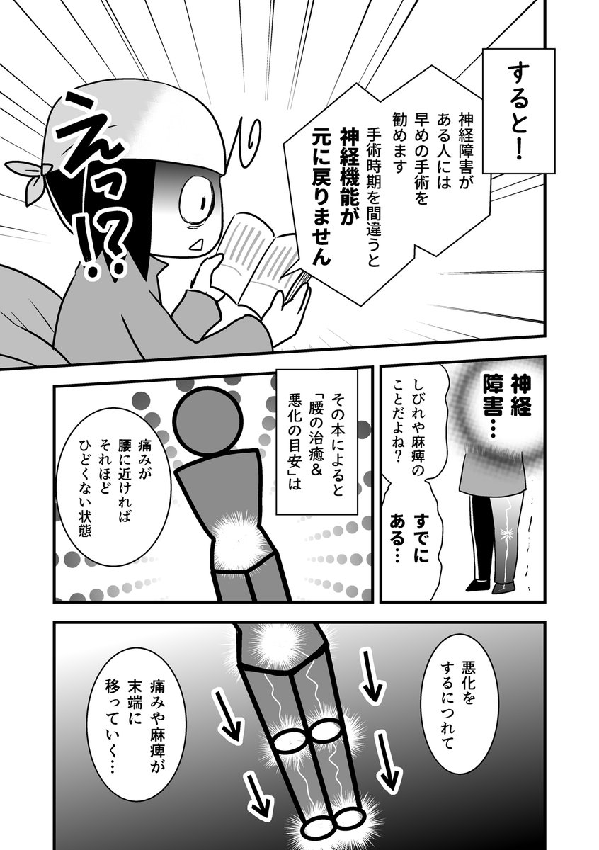 コミケがきっかけで腰が死んだ話。第20話
(腰痛トラブル漫画）

手術するかどうかの葛藤-1/2

#漫画が読めるハッシュタグ #エッセイ漫画 https://t.co/uEfxAE9ORh